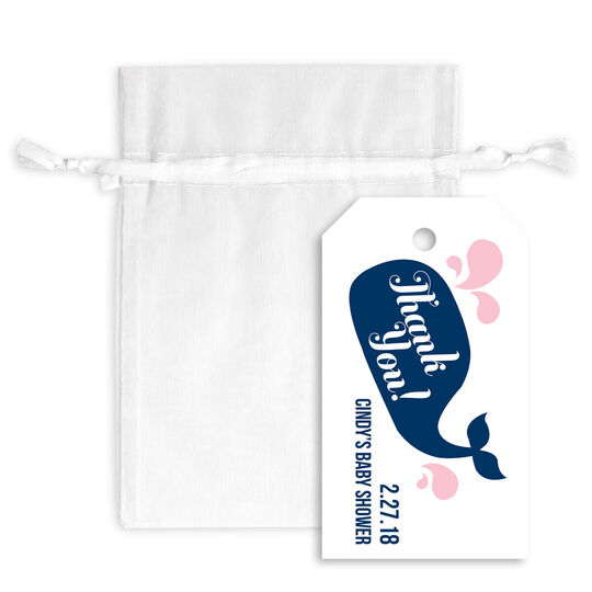 Whale Hanging Gift Tags with Organza Bags